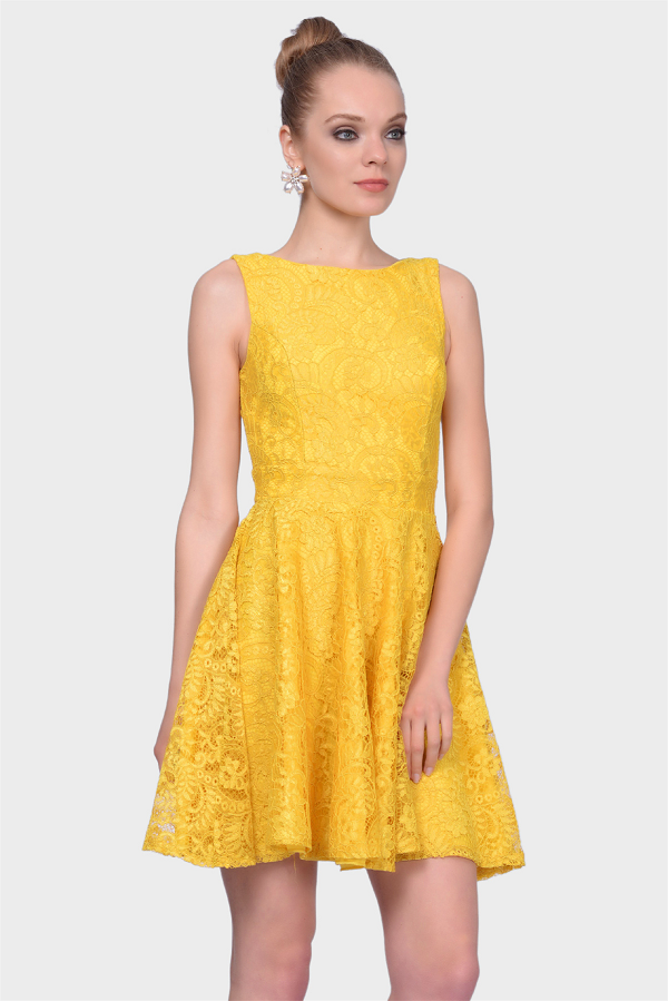 sarı elbise modelleri